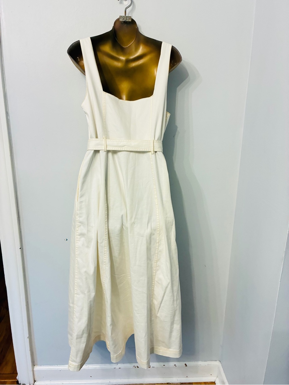 EDIT by Jason Wu Ivory Belted Midi Dress – Gold Buttons – Size 12 - Picture 5 of 8